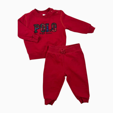 Ensemble pull et jogger rouge 'tartan' 12M