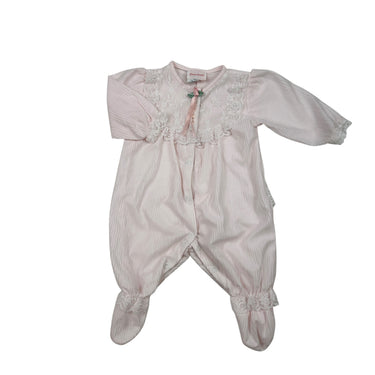 Pyjama rose avec dentelle vintage 3-6M