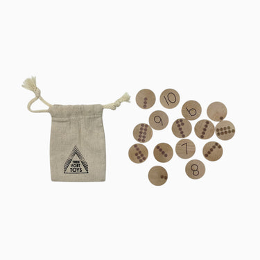 Pastille en bois nombre 1-10