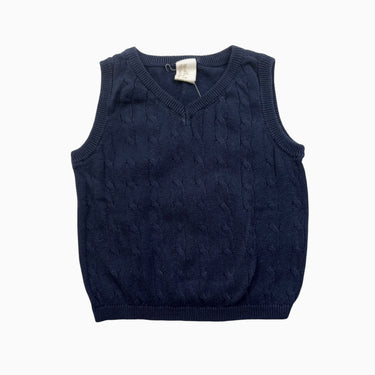 Débardeur marine en tricot 6-9M