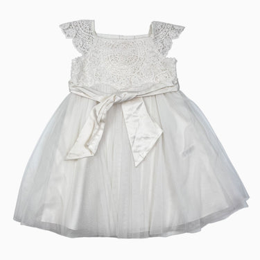 Robe vanille en tulle et broderie anglaise 18-24M