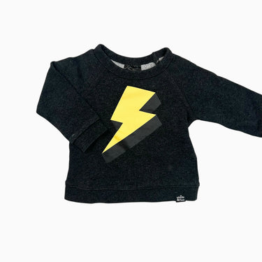 Pull noir 'éclair' 6-12M