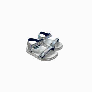 Sandales argentées à velcro 13CM 18M