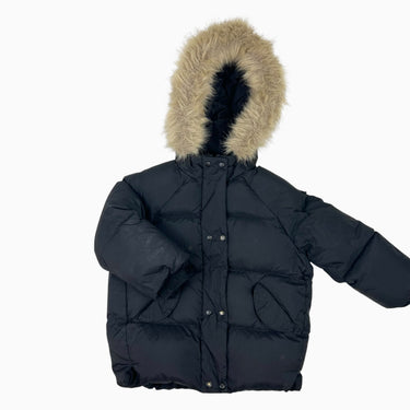 Manteau style puffer noir doublée en plume 3-4Y