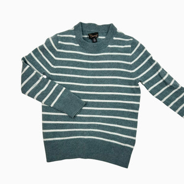 Pull à rayures teal en cachemire 4-5Y