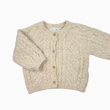 Cardigan vanille en tricot 6-9M
