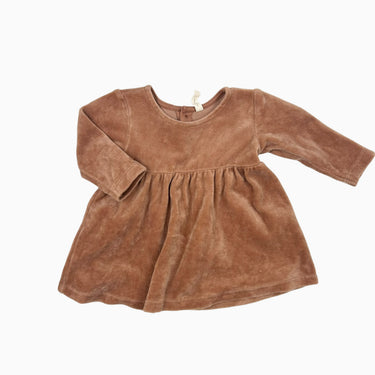 Robe rosé-marron en velours 0-3M