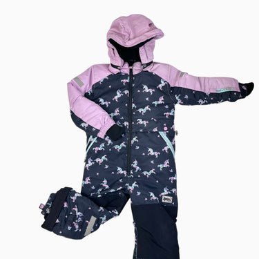 Combi mauve et noire 'licornes' doublée en polar 5Y