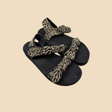 Sandales compensées avec motif tacheté et boucles pour femmes 40EU