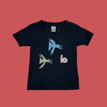 T-shirt noir oiseaux gildan 3Y