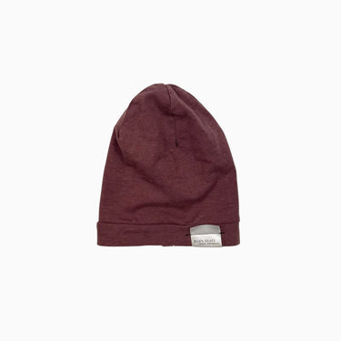 Bonnet aubergine en coton et spandex 0-6M