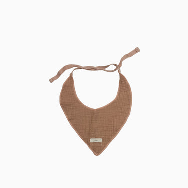 Bavoir bandana rose en mousseline avec pochette