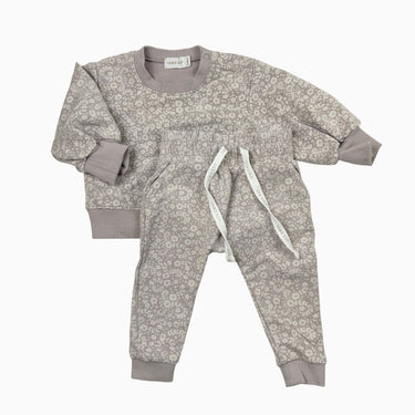 Pull avec jogger lilas fleuri 3-6M