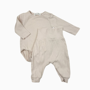 Cache-couche avec legging rose pâle côtelé 3-6M
