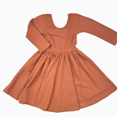 Robe noisette en coton et spandex 4Y
