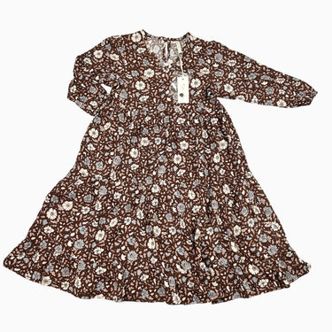 Robe marron fleurie viscose 4-5Y