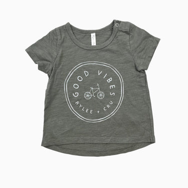 T-shirt vert sapin 'Good Vibes' 3-6M