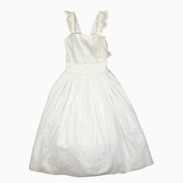 Robe avec détails de broderie aux manches blanche 5Y