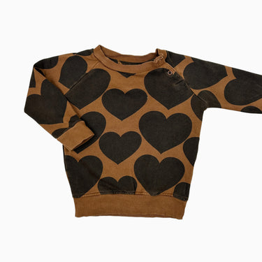 Pull marron 'coeurs' 18-24M