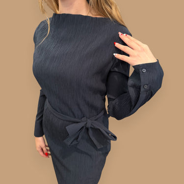 Robe maxi marine crêpe pour femmes 2US
