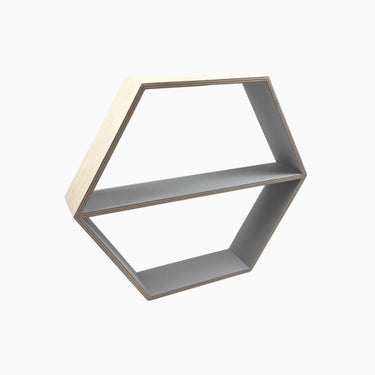 Étagère à accrocher 'Hexagone' en bois