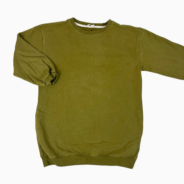 Pull tunique olive en coton bio 7-8Y