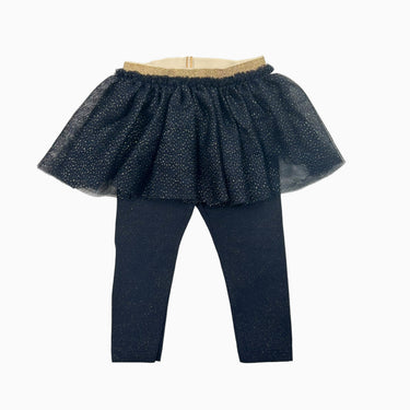 Jupe tulle marine avec legging fil doré 12M