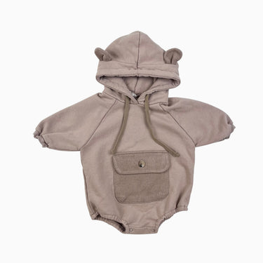 Barboteuse à capuchon latté S 3-6M