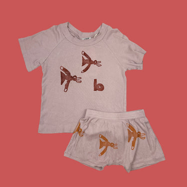 Ensemble Couscous oiseaux rose 4Y
