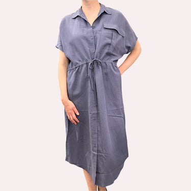 Robe marine en lin pour femmes S