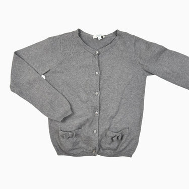 Cardigan gris en coton et laine 8Y