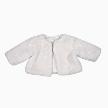 Veste blanche en peluche 6M