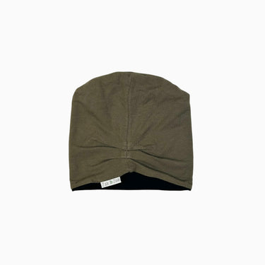 Bonnet réversible olive en bambou et spandex 12-24M