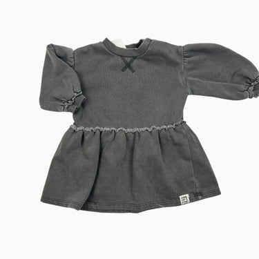 Robe grise en coton french terry 4-6M