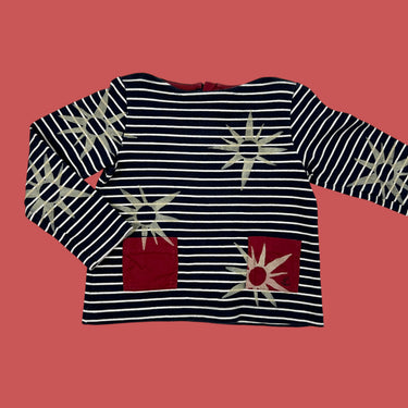 Chandail manche longue raillé étoile Petit Bateau 5Y