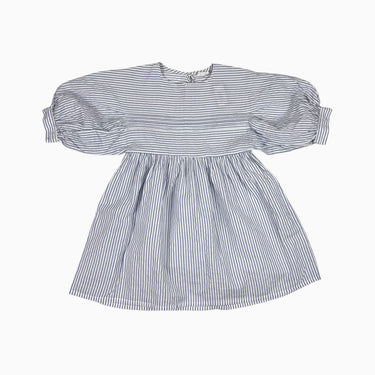 Robe manches ballons à rayures bleues et blanches 6Y