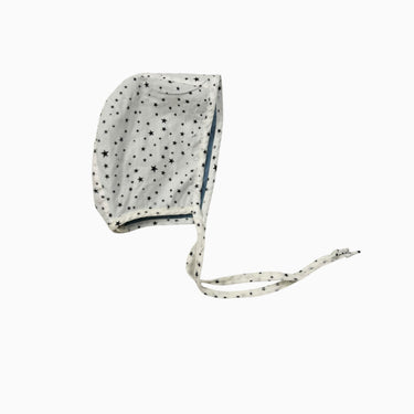 Bonnet en coton chambray réversible étoile 6-12M