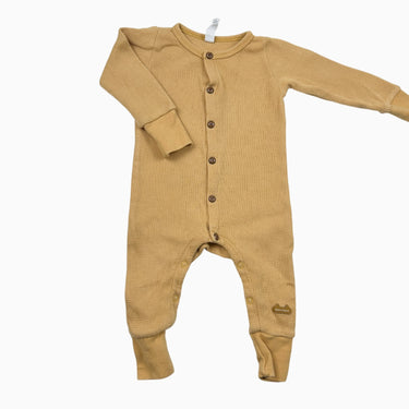 Pyjama ocre en coton gaufré 3-6M