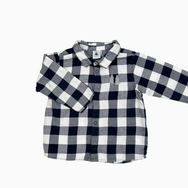 Chemise marine carreautée 18M