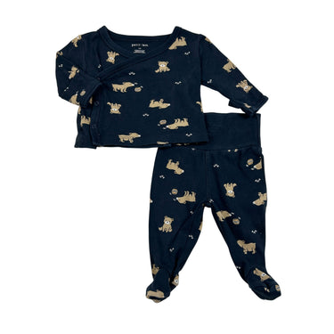 Chandail kimono avec legging à pied marine oursons 3M
