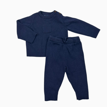 Chandail et pantalon marine côtelé 3-6M