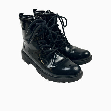 Bottes noires vernies à lacet JR3.5US