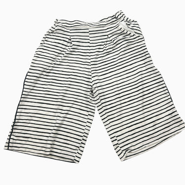 Pantacourt rayé noir en viscose 4Y