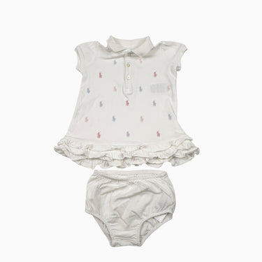 Robe avec bloomer blanc broderie 6M