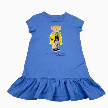 Robe bleue 'ours' à volants 2Y