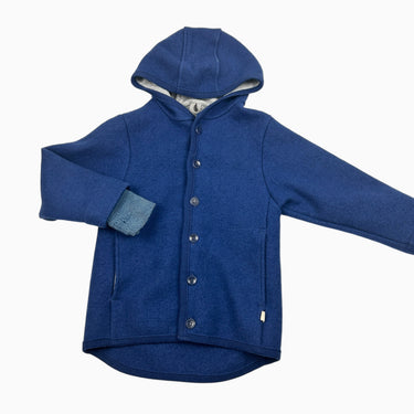 Manteau bleu en laine vierge 110-116CM 4-5Y