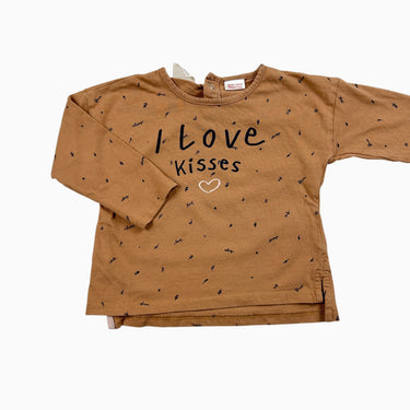 Chandail latté 'I Love Kisses' 9-12M