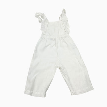 Combi blanche lin à volants 12-18M