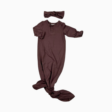 Gigoteuse à noeud avec bandeau raisin 0-3M