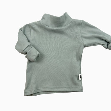 Pull à col roulé menthe côtelé 1-6M